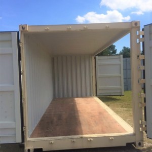 20′ One Trip Open Side Container – View from end and side doors open